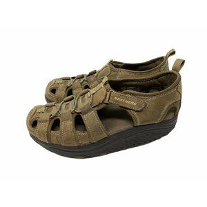 Skechers Shape-Ups Brown Leather Fisherman Sandals